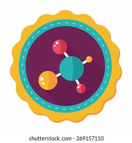 Molecule flat icon with long shadow,eps10