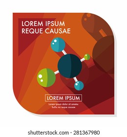 Molecule flat icon with long shadow,eps10
