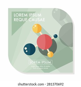 Molecule flat icon with long shadow,eps10
