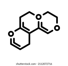Molecule flat icon. Pictogram for web. Line stroke. Atom symbol isolated on white background. Vector eps10