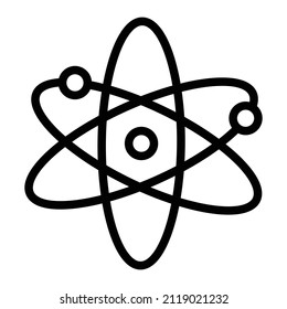 Molecule flat icon. Pictogram for web. Line stroke. Atom symbol isolated on white background. Vector eps10