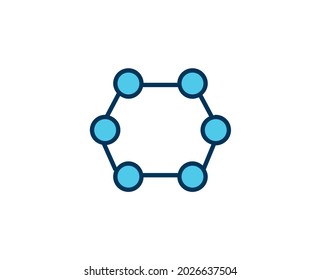 Molecule flat icon. Thin line signs for design logo, visit card, etc. Single high-quality outline symbol for web design or mobile app. Medical outline pictogram.