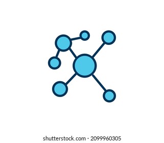 Molecule-Symbol Leuchtende Zeichen für Design-Logo, Visitenkarte usw. Einmaliges, qualitativ hochwertiges Umrisssymbol für Webdesign oder mobile App. Medizinisches Rahmenpiktogramm.