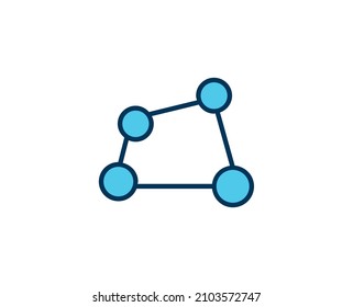 Molecule flat icon. Thin line signs for design logo, visit card, etc. Single high-quality outline symbol for web design or mobile app. Medical outline pictogram.