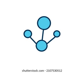 Molecule flat icon. Thin line signs for design logo, visit card, etc. Single high-quality outline symbol for web design or mobile app. Medical outline pictogram.