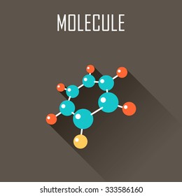 Molecule. Flat icon. Vector illustration