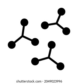 Molecule flat line icon. The structure of the substance isolated on white background. Outline sign for mobile concept and web design, store.