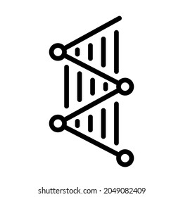 Molecule flat line icon. The structure of the substance isolated on white background. Outline sign for mobile concept and web design, store.