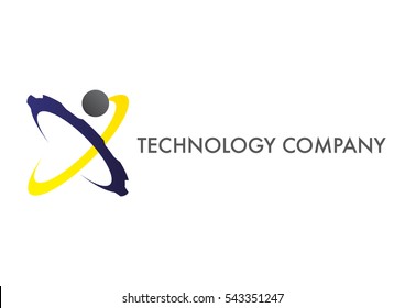 Molecule and gear logo
