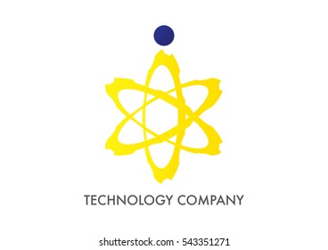 Molecule and gear logo