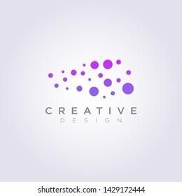 Molecule Genetic Data Ball Vector Illustration Design Clipart Symbol Logo Template.