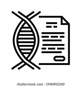 molecule genetic documentation line icon vector. molecule genetic documentation sign. isolated contour symbol black illustration