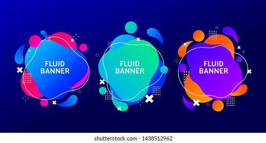 Molecule Geometric Fluid Liquid Abstract Banner Template