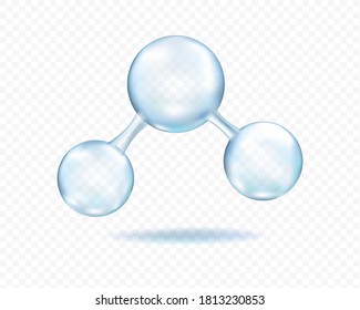 Molecule glossy model isolated on transparent background. Vector.