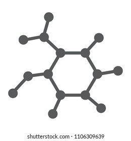 Molecule glyph icon, science and education, dna sign vector graphics, a solid pattern on a white background, eps 10.