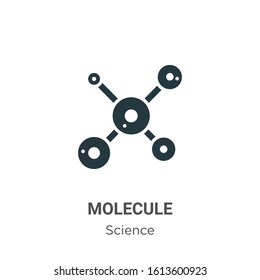 Molecule glyph icon vector on white background. Flat vector molecule icon symbol sign from modern science collection for mobile concept and web apps design.