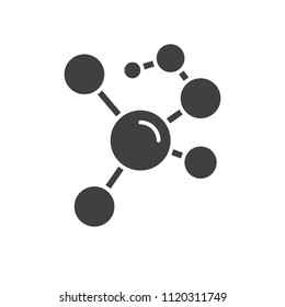 Molecule Glyph Vector Icon. Isolated on the White Background. Editable EPS file. Vector illustration.
