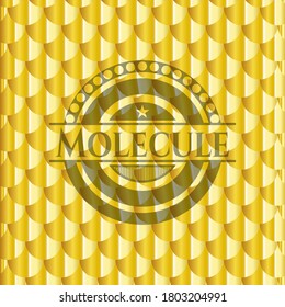 Molecule golden emblem. Scales pattern. Vector Illustration. Detailed. 