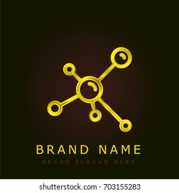 Molecule golden metallic logo