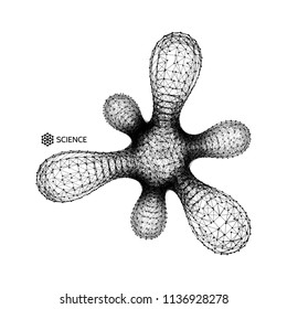 Molecule. Graphic design. 3d vector illustration. Connection structure for chemistry and science.