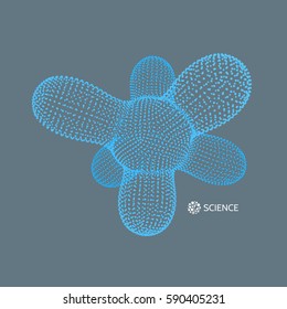 Molecule. Graphic Design. 3D Vector Illustration. Connection Structure for Chemistry and Science.