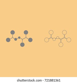 Molecule grey set icon .