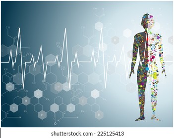 molecule heart Healthcare and Medical background