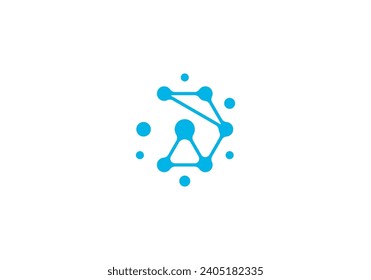 molecule hexagon logo design. connection technology icon template