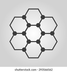 The molecule icon. Atom and chemistry, dna, physics symbol. Flat Vector illustration