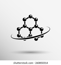 Molecule icon atom chemistry vector symbol element.