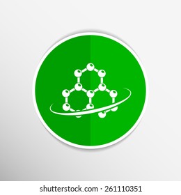 Molecule icon atom chemistry vector symbol element.