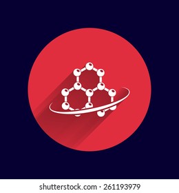 Molecule icon atom chemistry vector symbol element.
