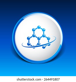 Molecule icon atom chemistry vector symbol element.