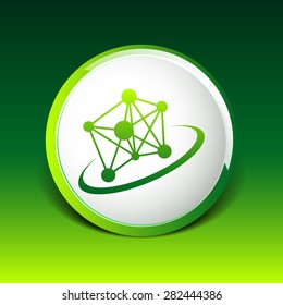 Molecule icon atom chemistry vector symbol element.
