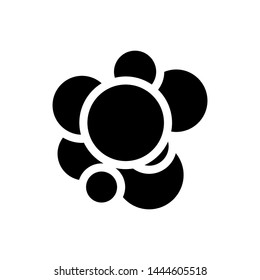 Molecule icon , atom dna vector emblem isolated 

illustration, science template logo , outline solid 

background white