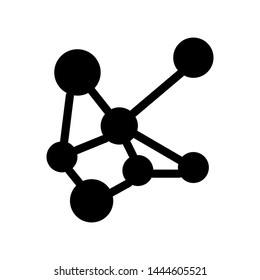 Molecule icon , atom dna vector emblem isolated 

illustration, science template logo , outline solid 

background white