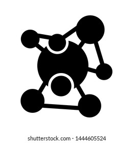 Molecule icon , atom dna vector emblem isolated 

illustration, science template logo , outline solid 

background white