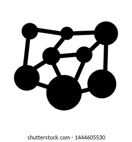 Molecule icon , atom dna vector emblem isolated 

illustration, science template logo , outline solid 

background white