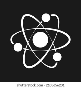 Molecule icon. Atom or ion symbol. Stencil vector stock illustration. EPS 10