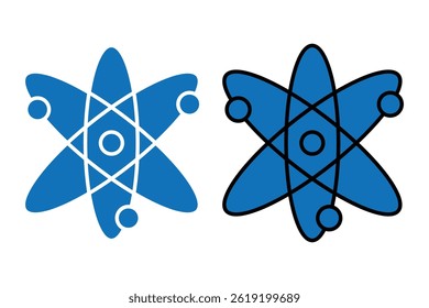 Molecule icon. Atom icon set. Molecule, cell, atom, protein editable stroke outline icons set isolated on white background flat isolated vector illustration.