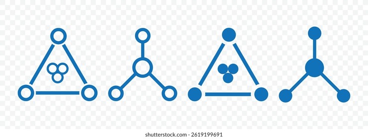 Molecule icon. Atom icon set. Molecule, cell, atom, protein editable stroke outline icons set isolated on white background flat isolated vector illustration.