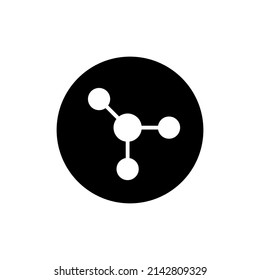 Molecule-Symbol auf schwarz-rund