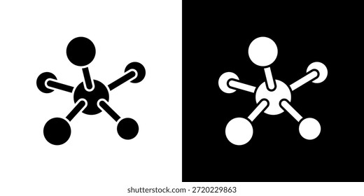 Molekül-Symbol schwarz-weiß gefüllt.