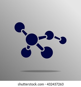 Molecule icon blue on a gray background