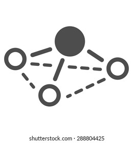 Molecule icon from Business Bicolor Set. This flat vector symbol uses gray color, rounded angles, and isolated on a white background.