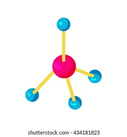 Molecule icon in cartoon style
