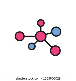 Molecule Icon Color Design Vector Template Illustration