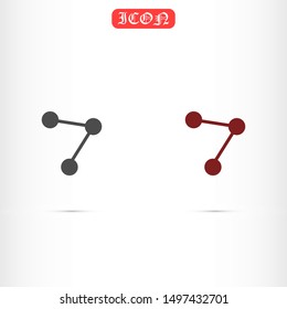 Molecule icon design template. Molecule icon connection concept, 2d illustration isolated on white background,Molecule icon vector connections Molecule iconvector illustration template