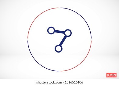 Molecule icon design template. Molecule icon connection concept, 2d illustration isolated on white background,Molecule icon vector connections Molecule iconvector illustration template