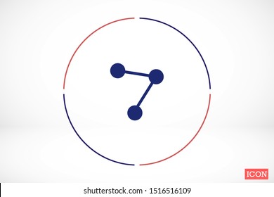 Molecule icon design template. Molecule icon connection concept, 2d illustration isolated on white background,Molecule icon vector connections Molecule iconvector illustration template